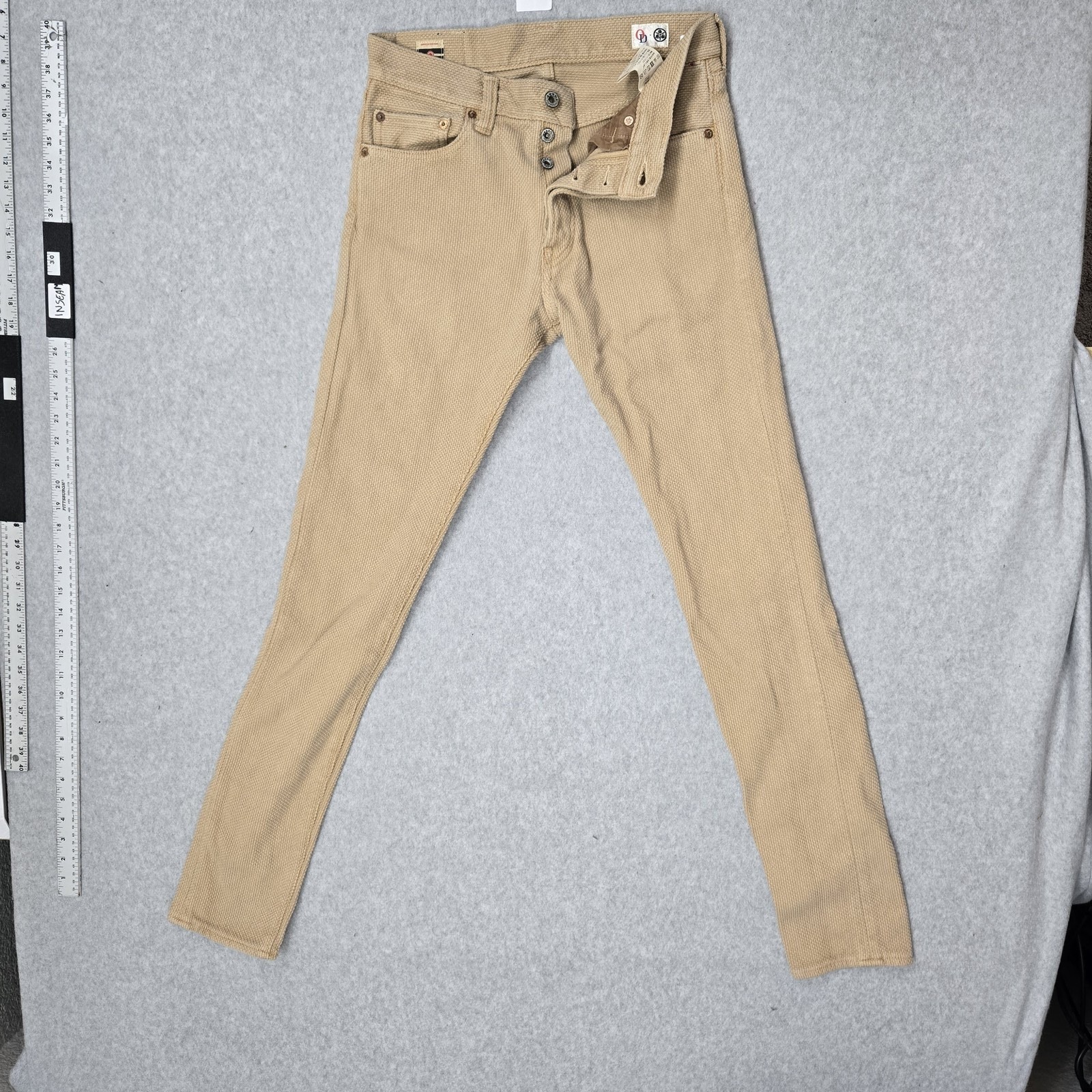 Okayama Denim X Momotaro Jeans Men Jeans 30 Od+Mj Ochazome Sashiko Slim Straight